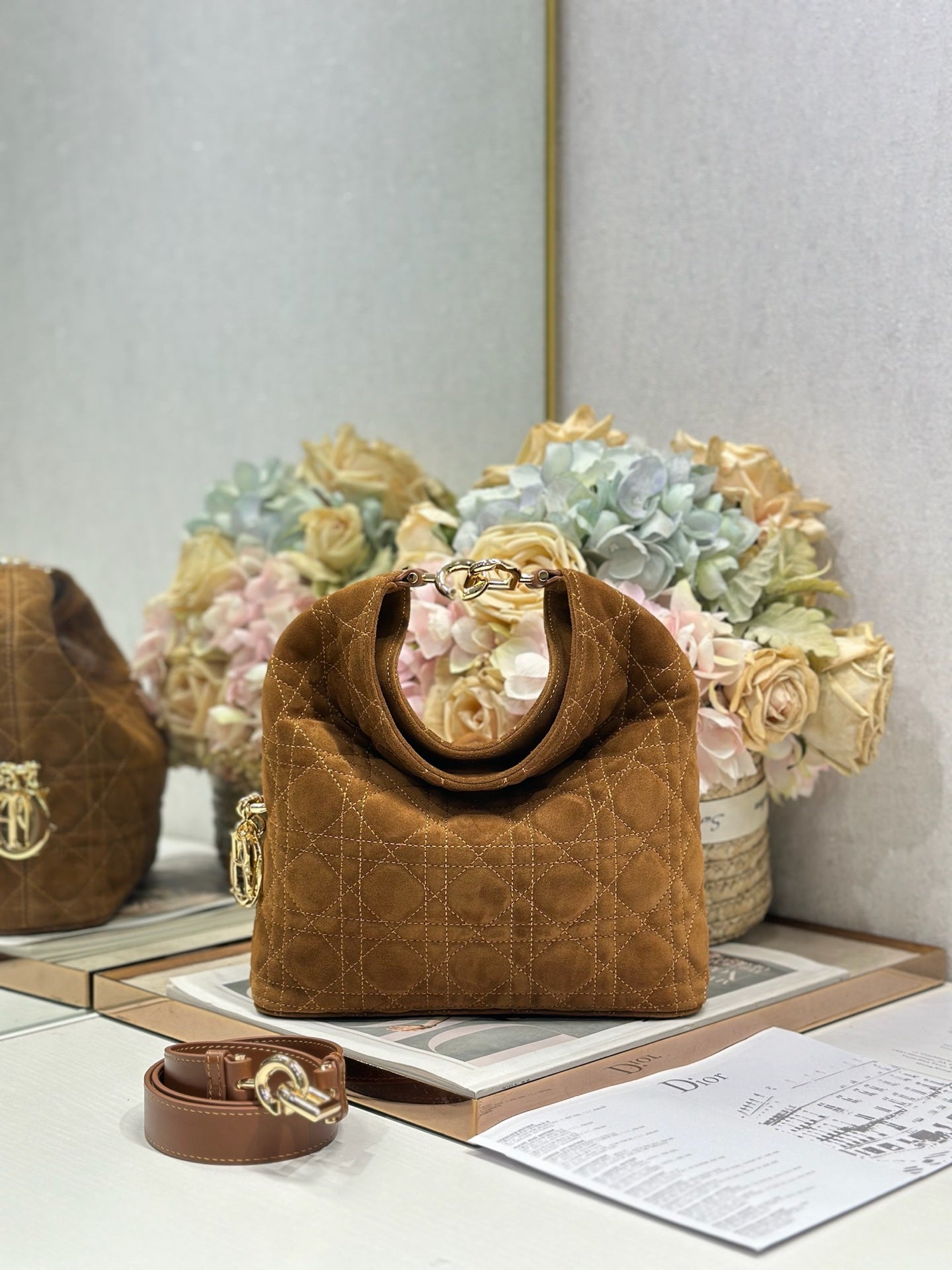 Dior 2026 Bag 27cm Multicolor Velvet Leather 289496