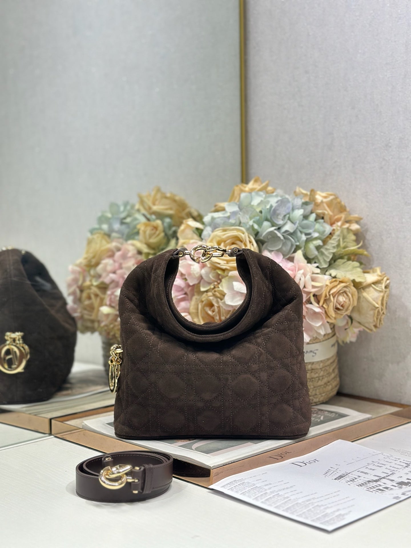 Dior 2026 Bag 27cm Multicolor Velvet Leather 289496