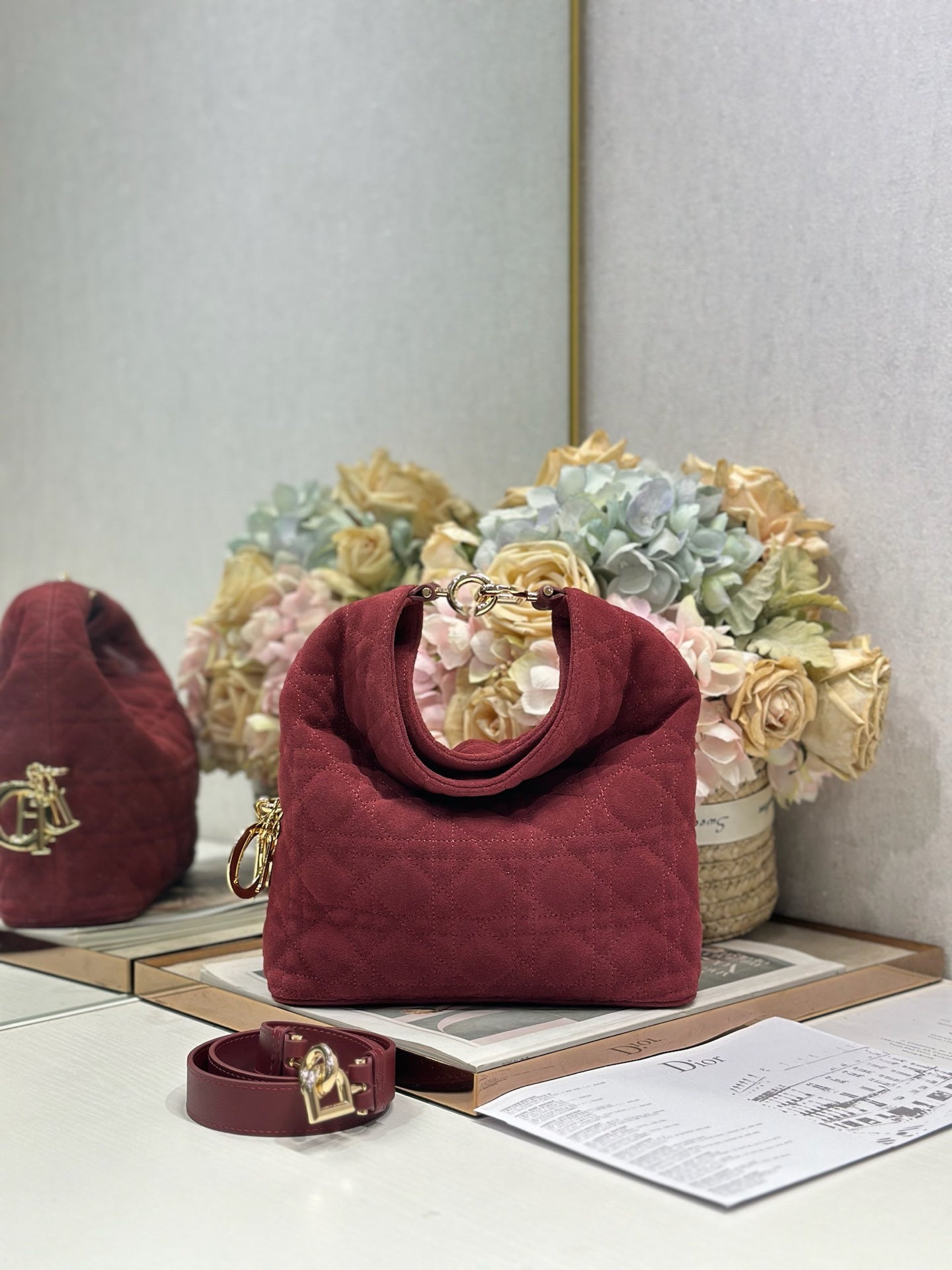 Dior 2026 Bag 27cm Multicolor Velvet Leather 289496