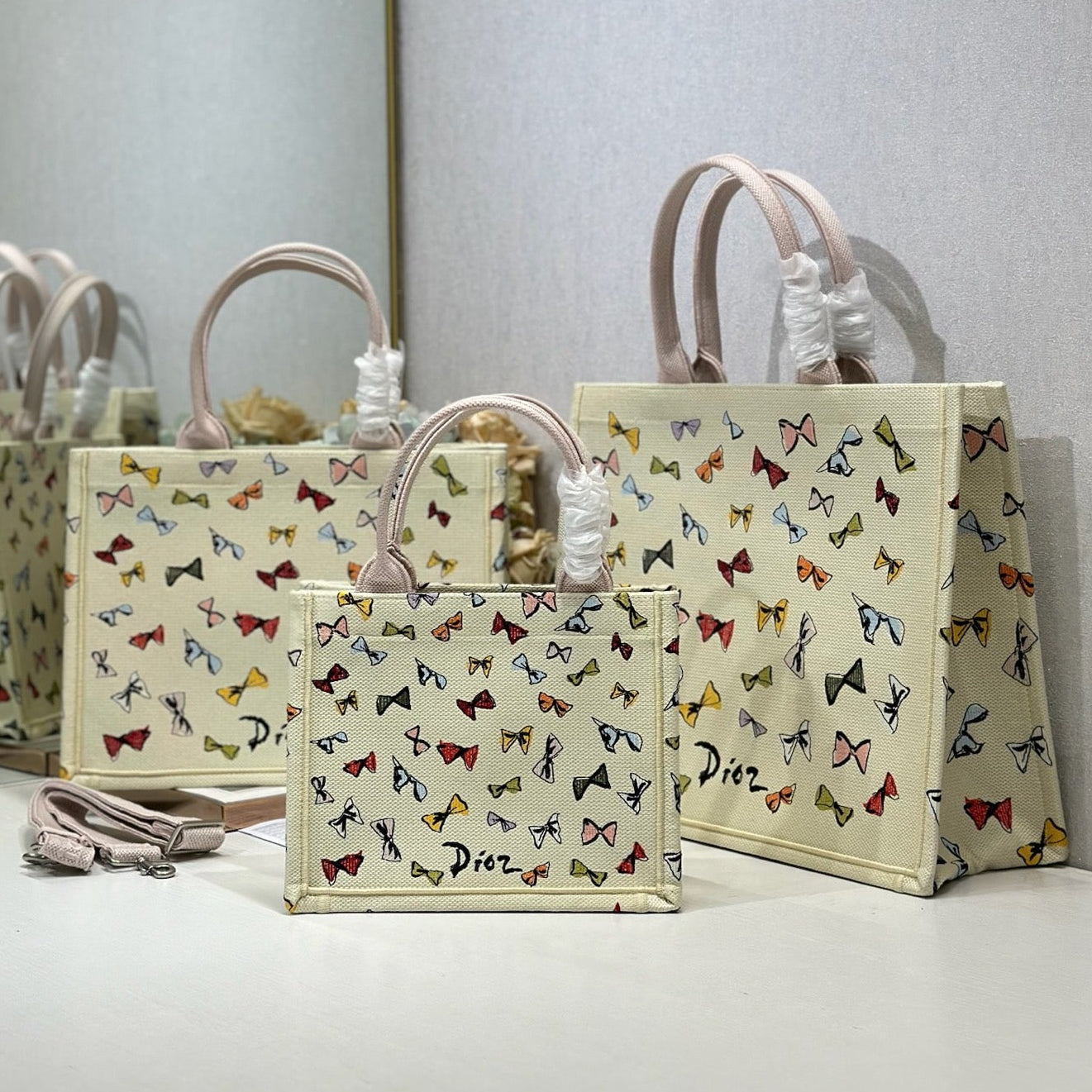 Dior 2026 Multicolor Bow Book Tote Bag Canvas 289511