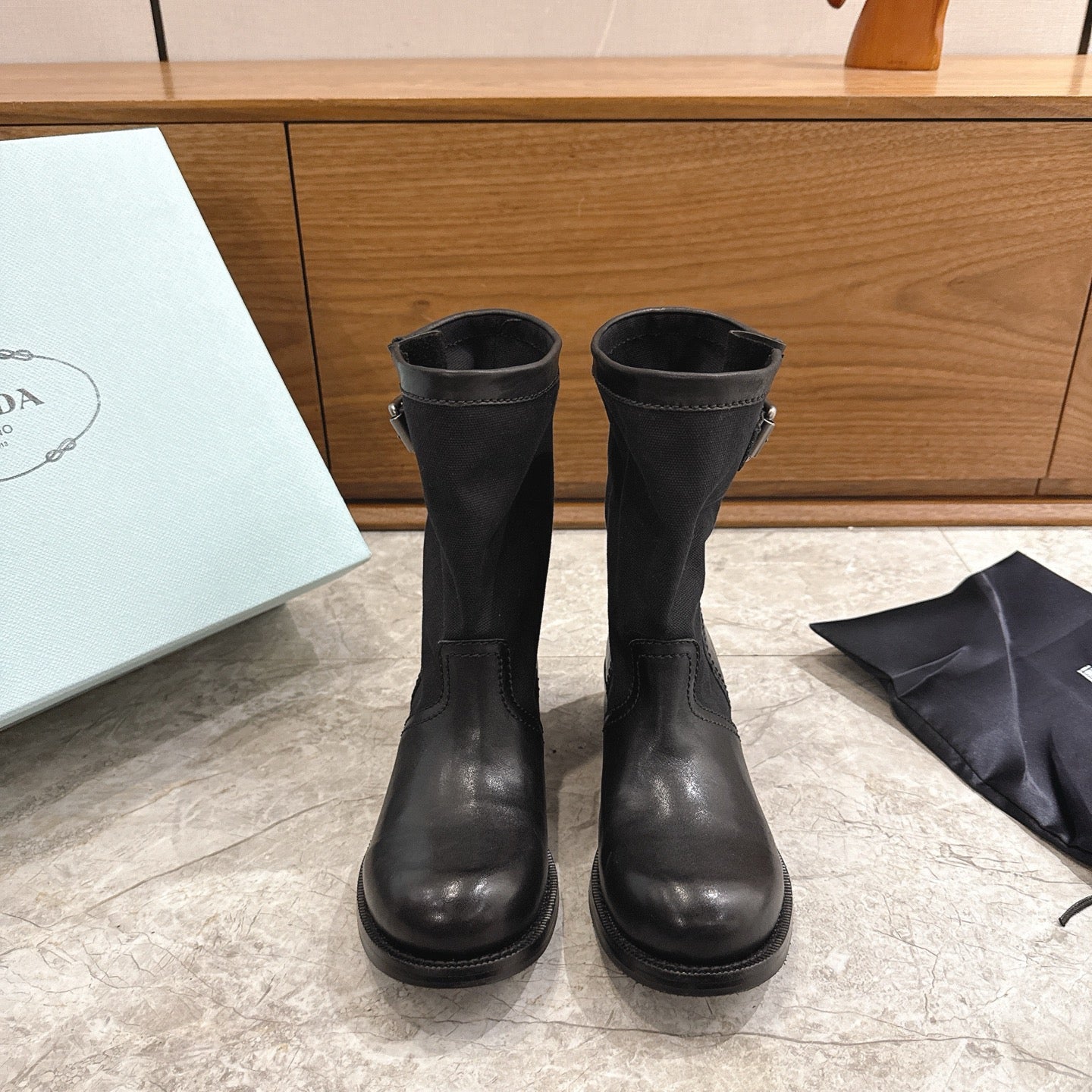 Prada 2026 Boot Canvas Leather 858061