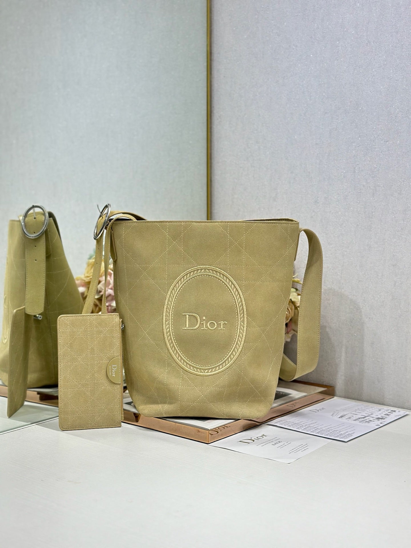 Dior 2026 Medaillon Bucket Bag Suede and Leather 159057