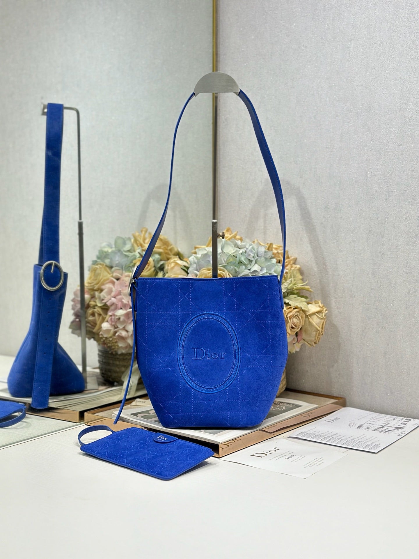 Dior 2026 Medaillon Bucket Bag Suede and Leather 159057