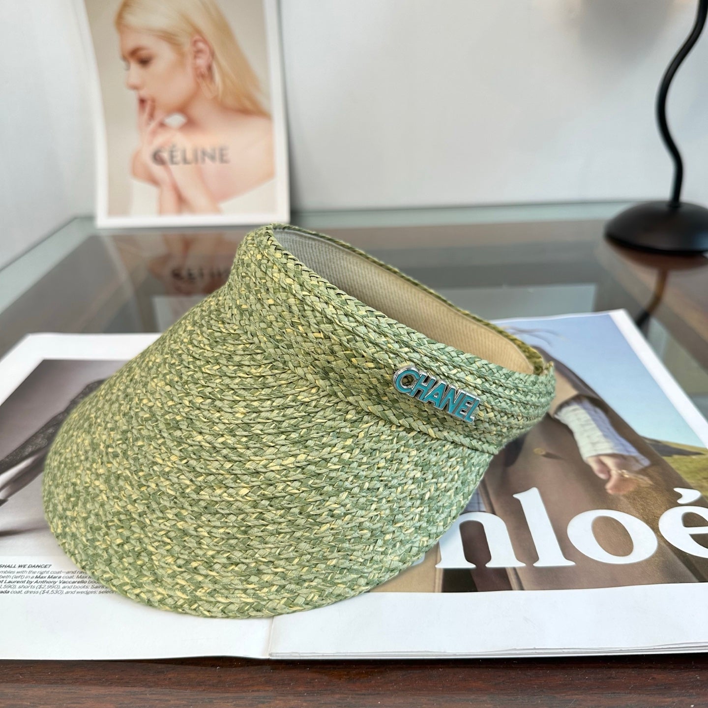 Chanel Visor Hat Raffia 343482