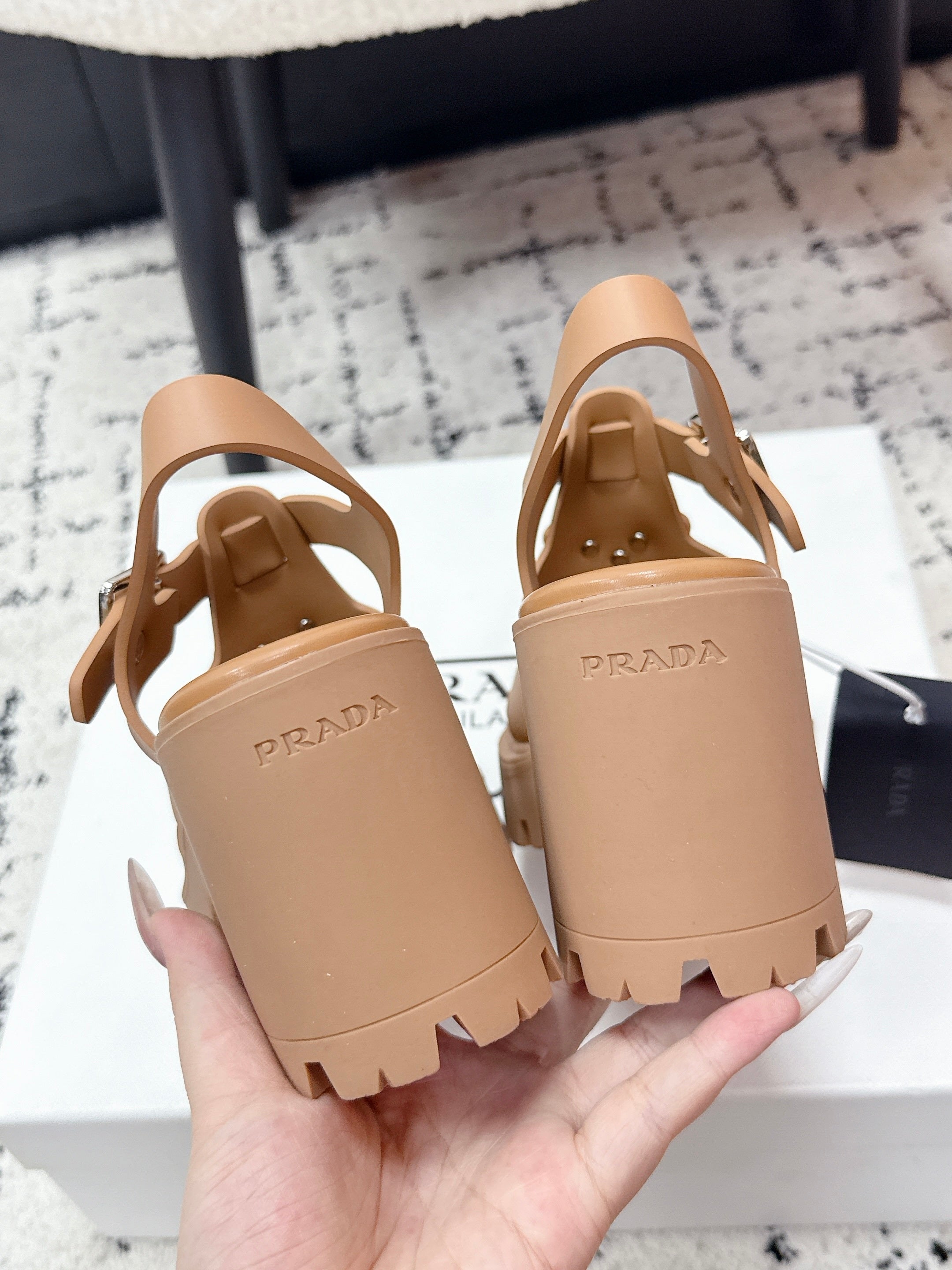 Prada 2026 Monolith Sandals 90mm Rubber 769827