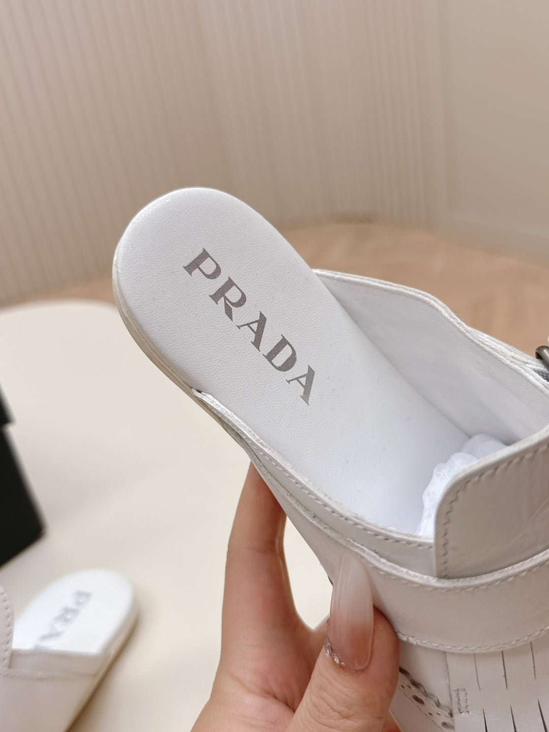 PRA 26S Mule White Calfskin 600594