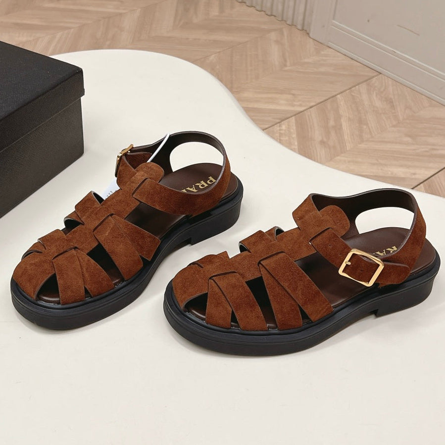 Prada 2026 Sandal Brown Suede 858024
