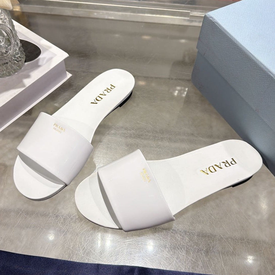 Prada 2026 Slide Sandals Patent Leather 782434