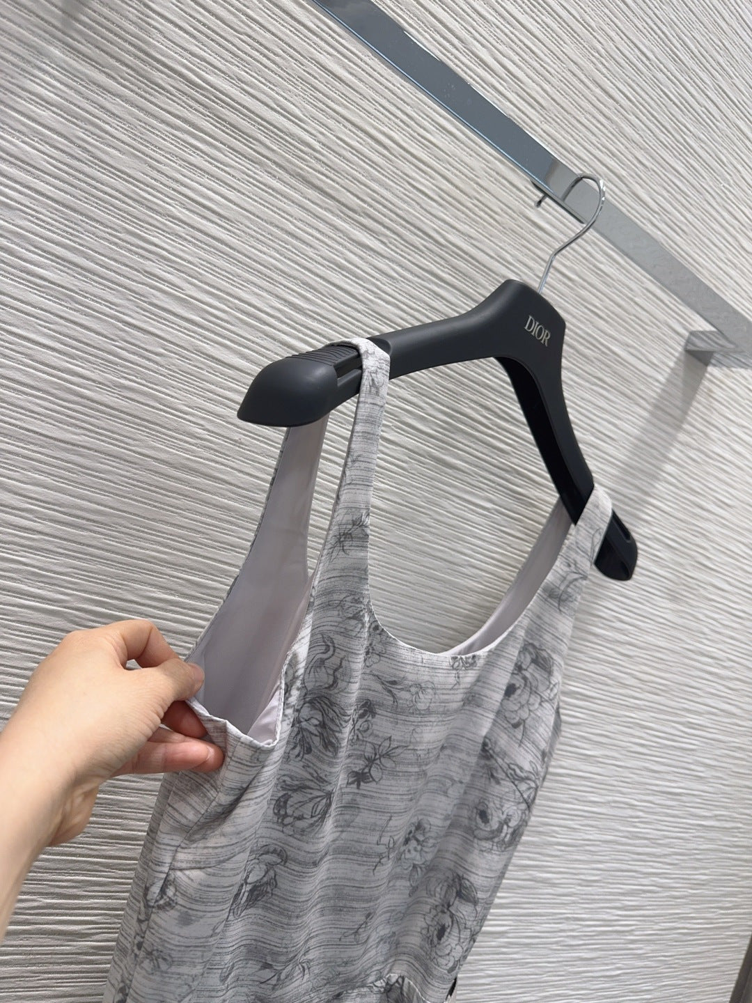 Dior 2026 Printed Vest Dress White Gray Polyester