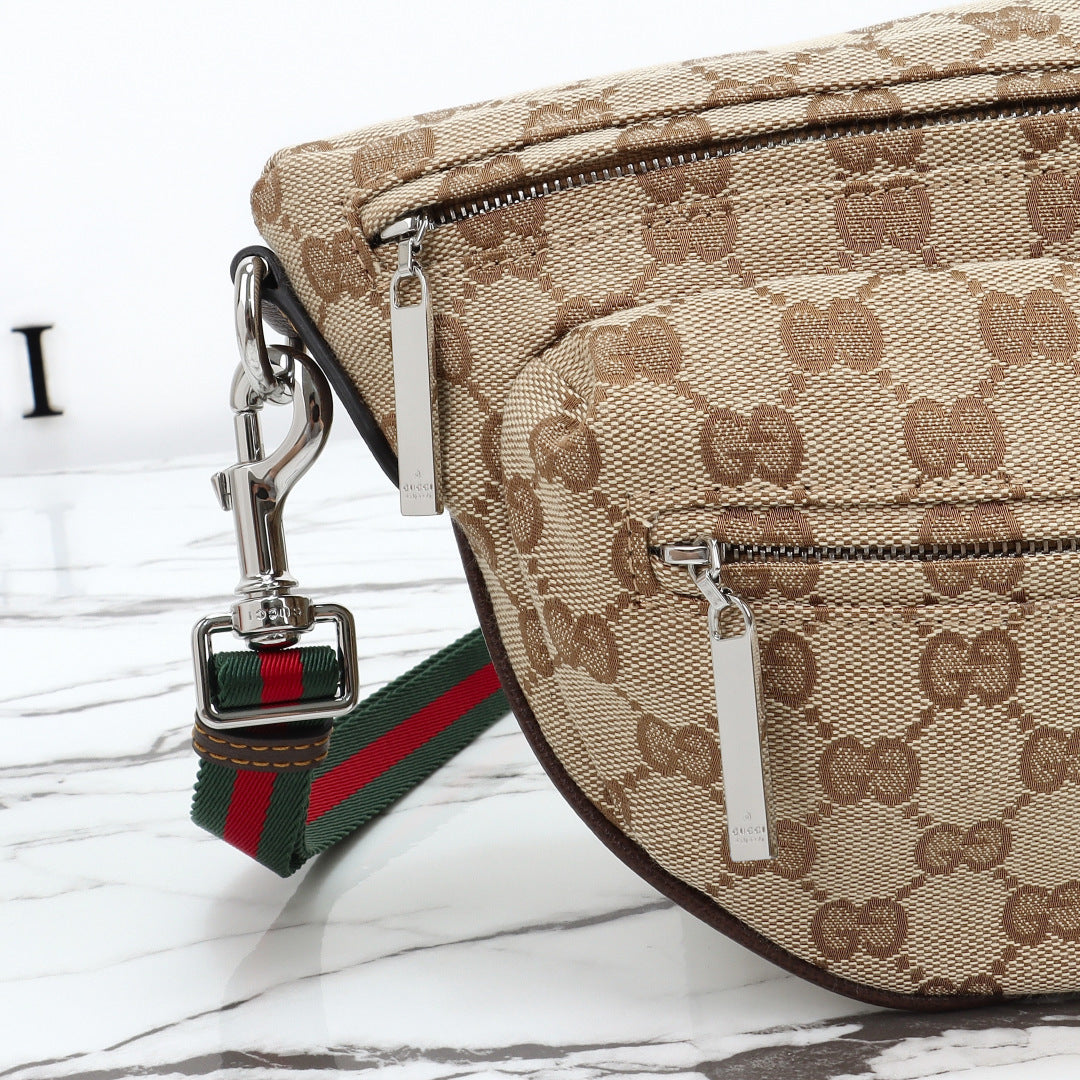 Gucci 2026 Tag Crossbody Bag 30cm Canvas And Calfskin