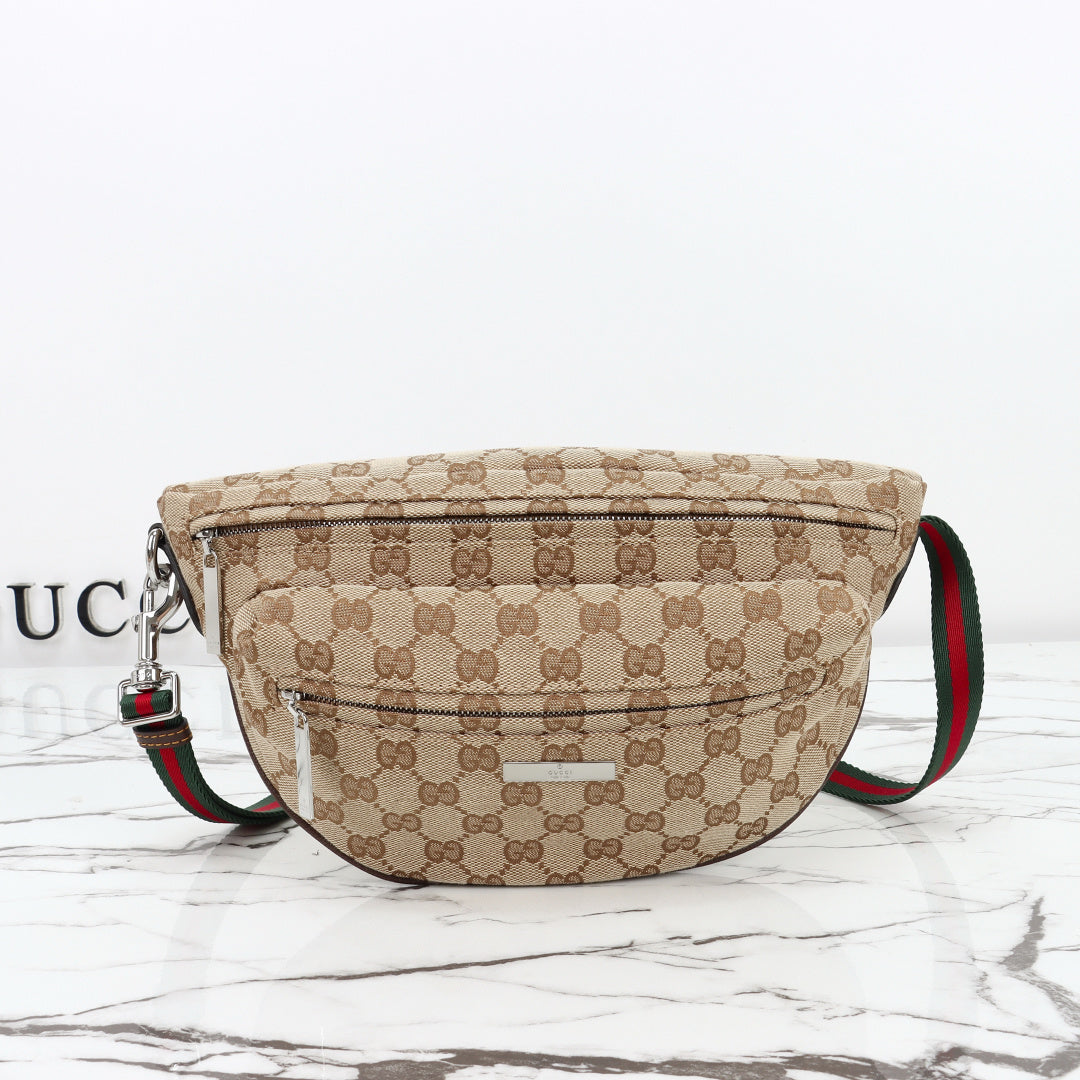 Gucci 2026 Tag Crossbody Bag 30cm Canvas And Calfskin