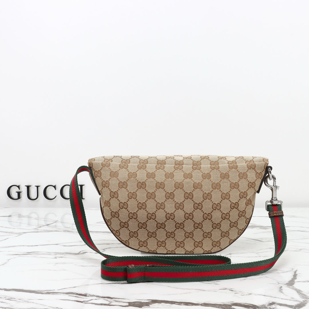 Gucci 2026 Tag Crossbody Bag 30cm Canvas And Calfskin
