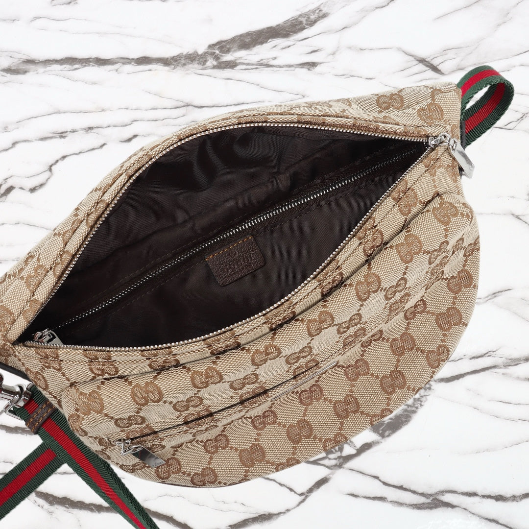 Gucci 2026 Tag Crossbody Bag 30cm Canvas And Calfskin