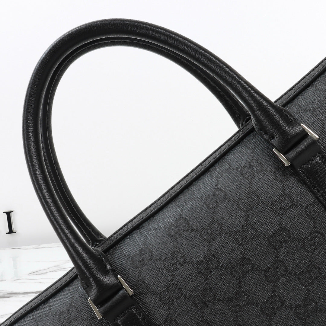 Gucci 2026 Mega Web Trademark Briefcase 38cm Canvas Leather