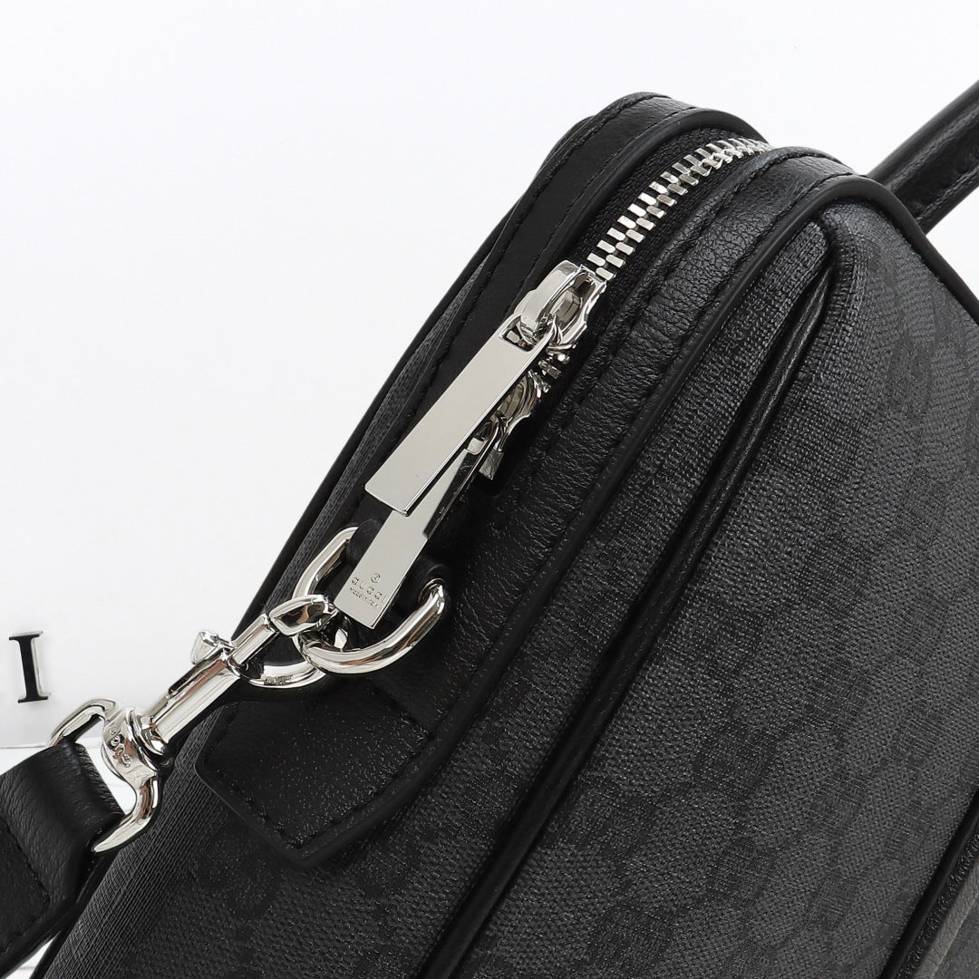 Gucci 2026 Mega Web Trademark Briefcase 38cm Canvas Leather