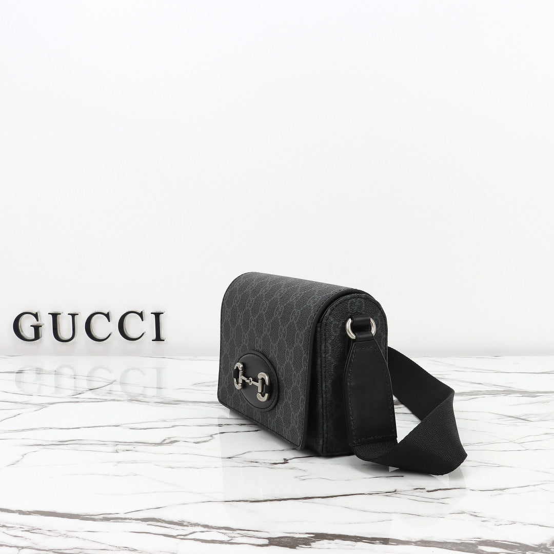 Gucci 2026 Horsebit 1955 Mini Bag 19cm Canvas Leather
