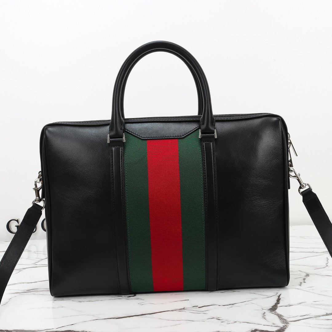 Gucci 2026 Mega Web Trademark Briefcase 38cm Canvas Leather