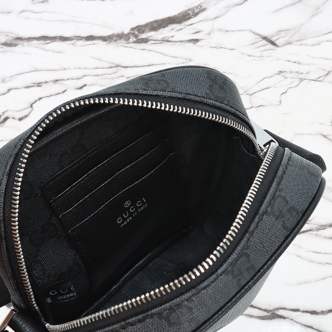 Gucci 2026 Essence Classic Mini Bag 20cm Black Canvas Leather