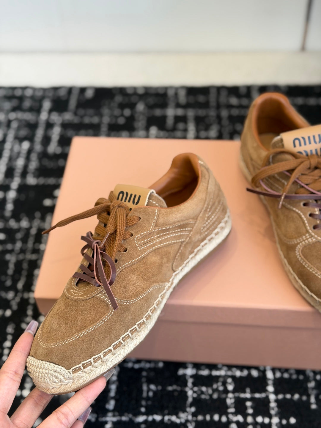 Miu Miu 2026 Espadrille Sneaker Suede Woven