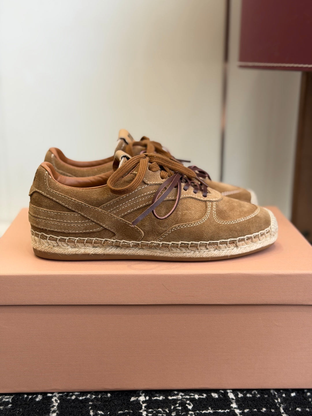 Miu Miu 2026 Espadrille Sneaker Suede Woven