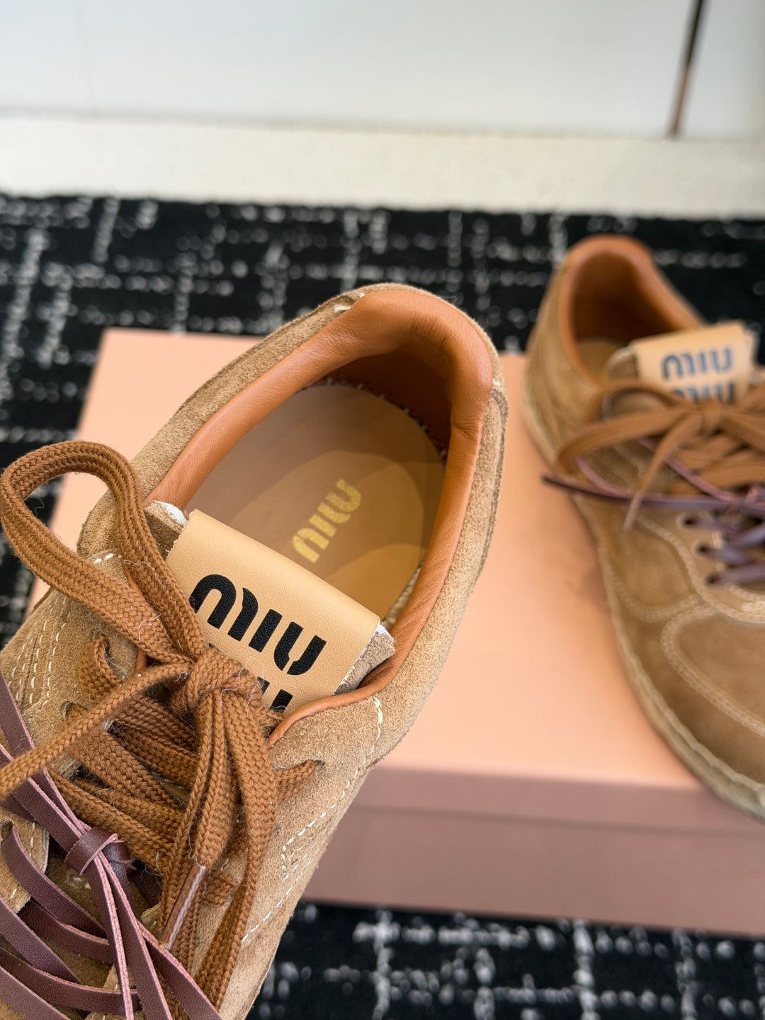 Miu Miu 2026 Espadrille Sneaker Suede Woven