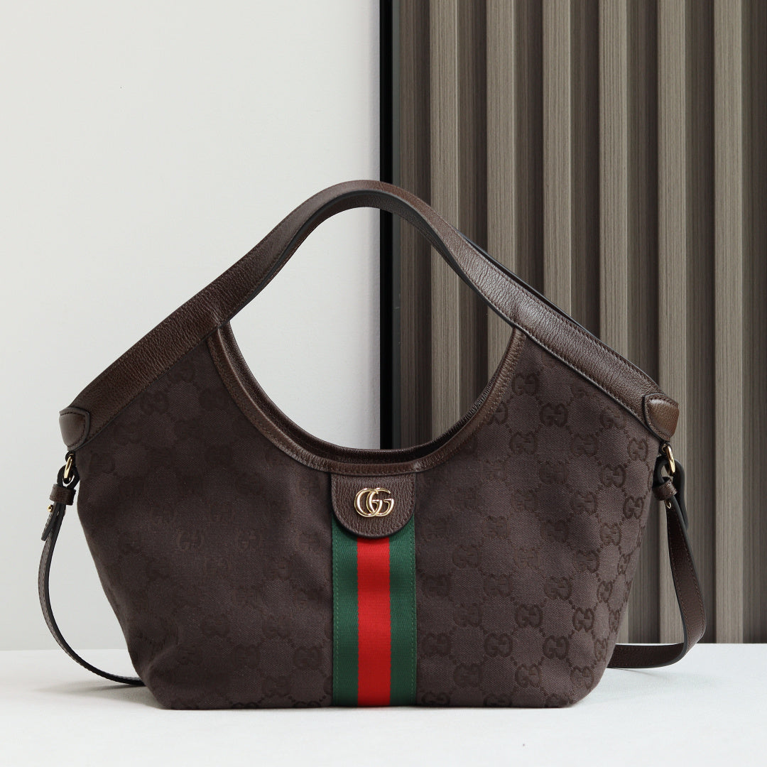 Gucci 2026 Giglio Shoulder Bag 25cm Canvas Calfskin
