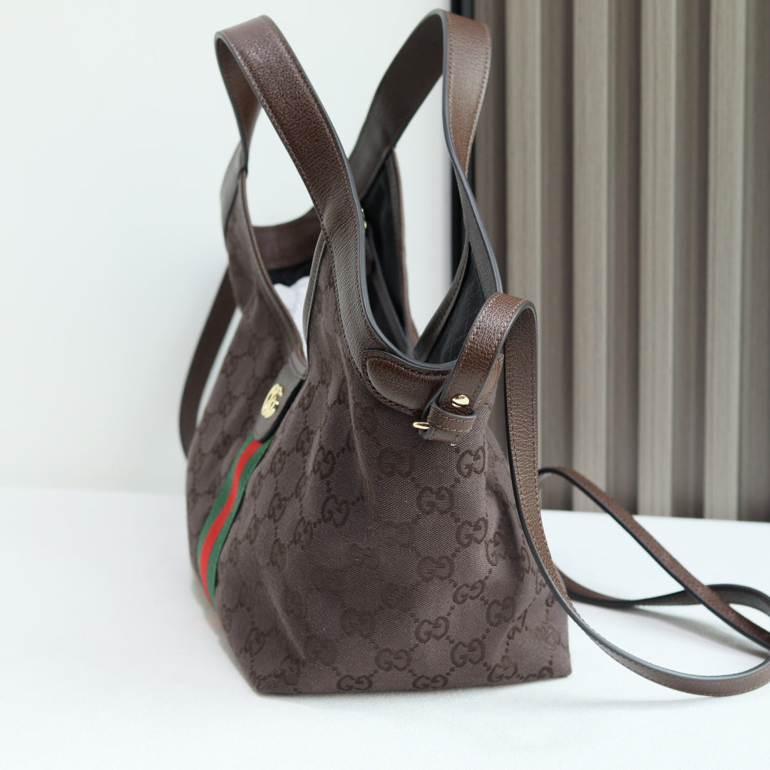 Gucci 2026 Giglio Shoulder Bag 25cm Canvas Calfskin
