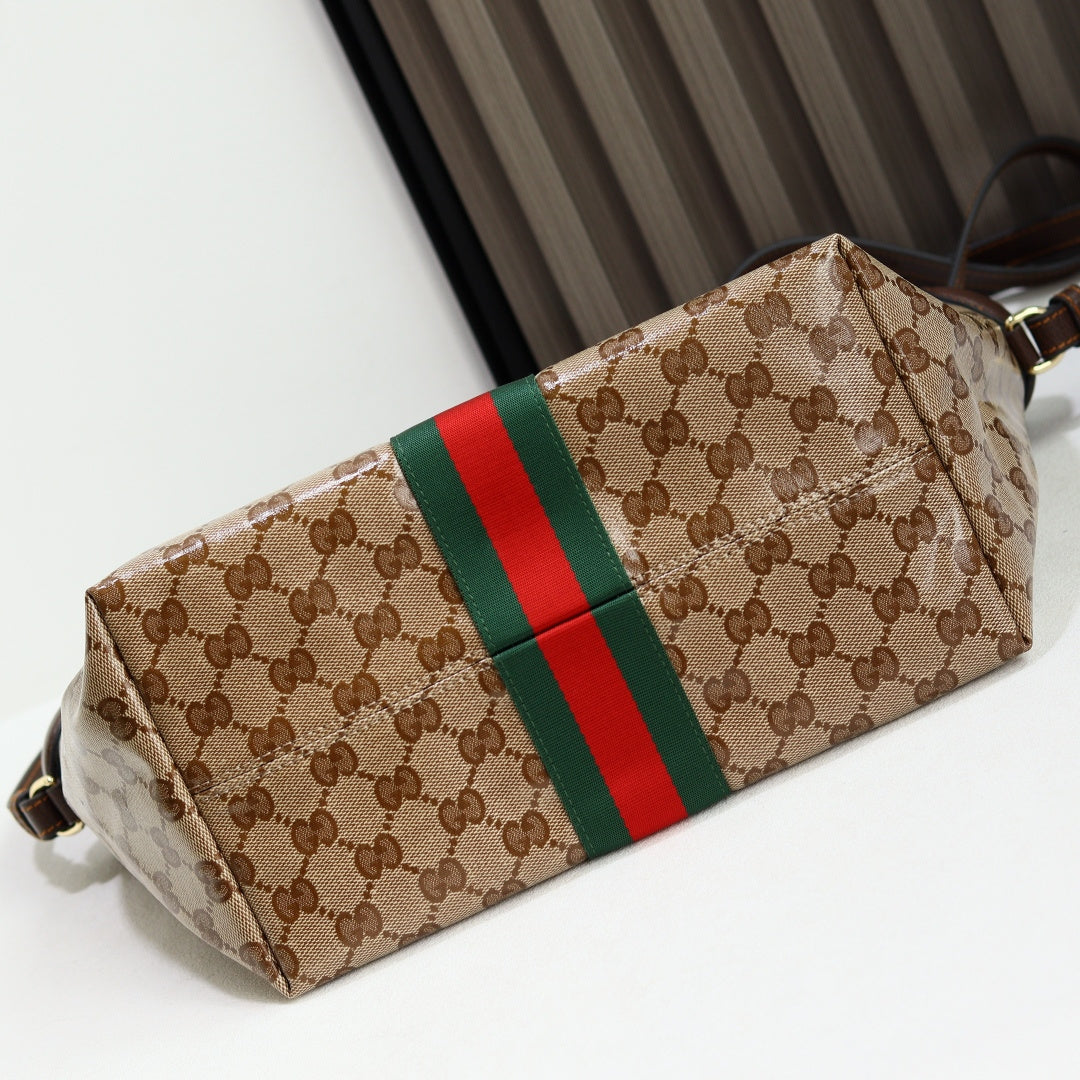 Gucci 2026 Giglio Shoulder Bag 25cm Canvas Calfskin