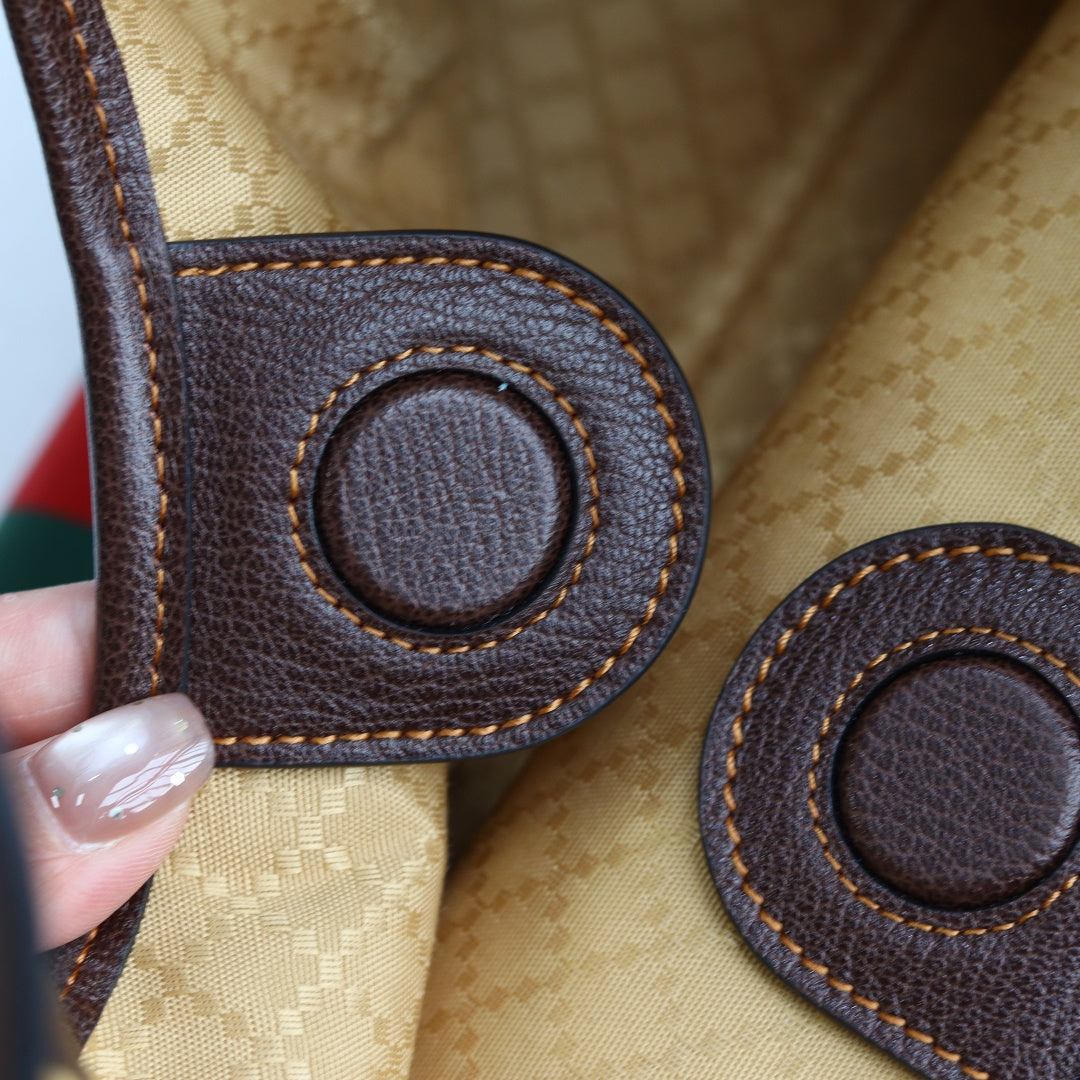 Gucci 2026 Giglio Shoulder Bag 25cm Canvas Calfskin