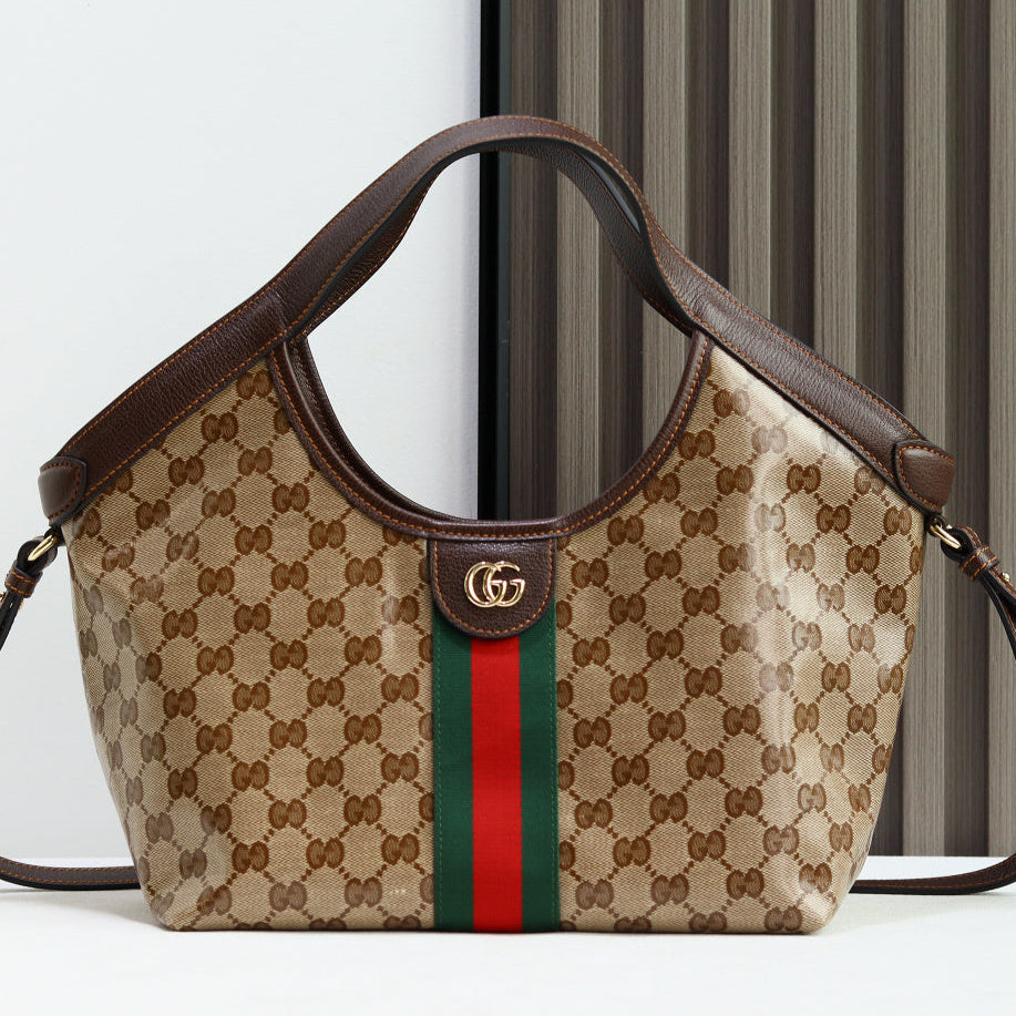 Gucci 2026 Giglio Shoulder Bag 25cm Canvas Calfskin