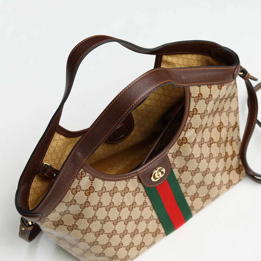 Gucci 2026 Giglio Shoulder Bag 25cm Canvas Calfskin