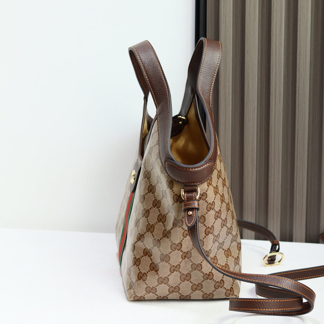 Gucci 2026 Giglio Shoulder Bag 25cm Canvas Calfskin