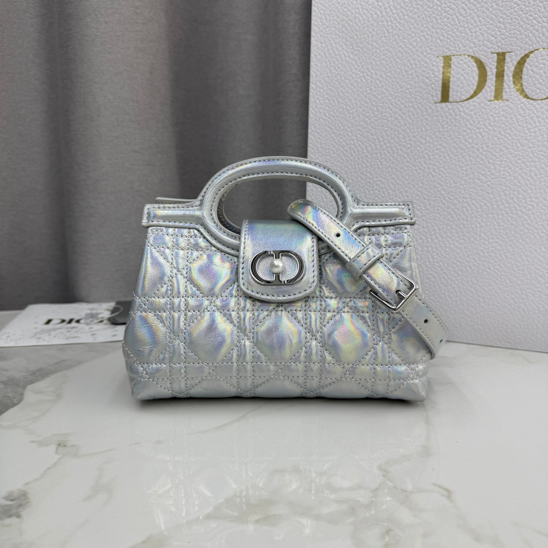 Dior 2026 Jolie Top Handle Mini Chain Handbag 18.5cm Grained Calfskin