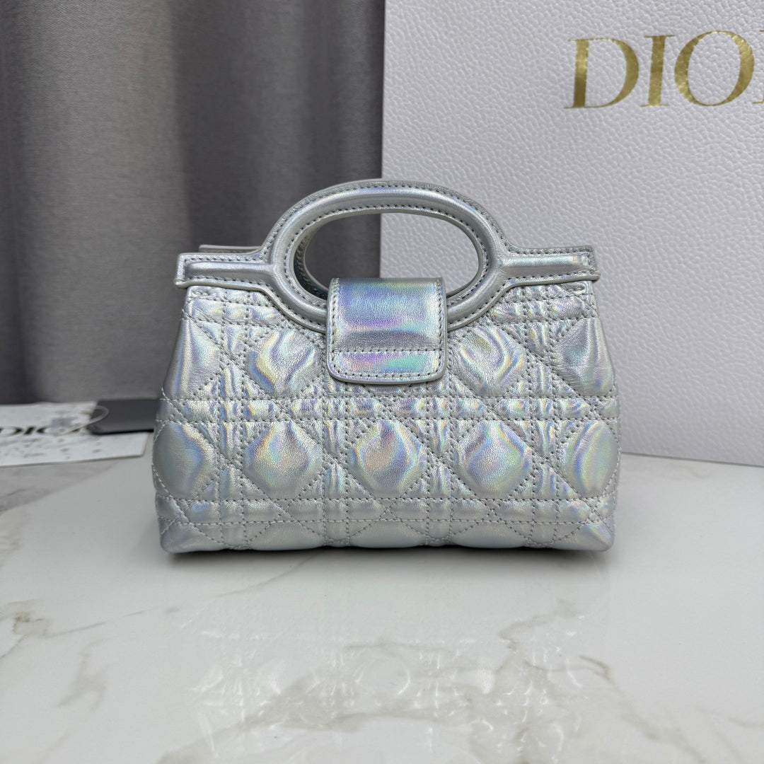 Dior 2026 Jolie Top Handle Mini Chain Handbag 18.5cm Grained Calfskin