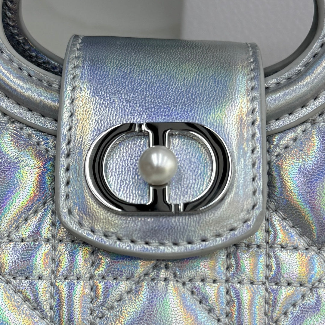 Dior 2026 Jolie Top Handle Mini Chain Handbag 18.5cm Grained Calfskin