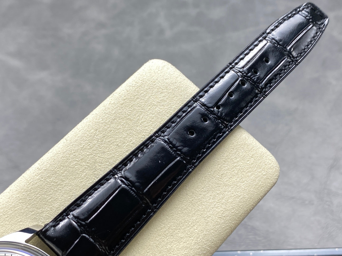 IWC Portuguese 42.4mm Cream Dial Steel Case Black Leather Strap