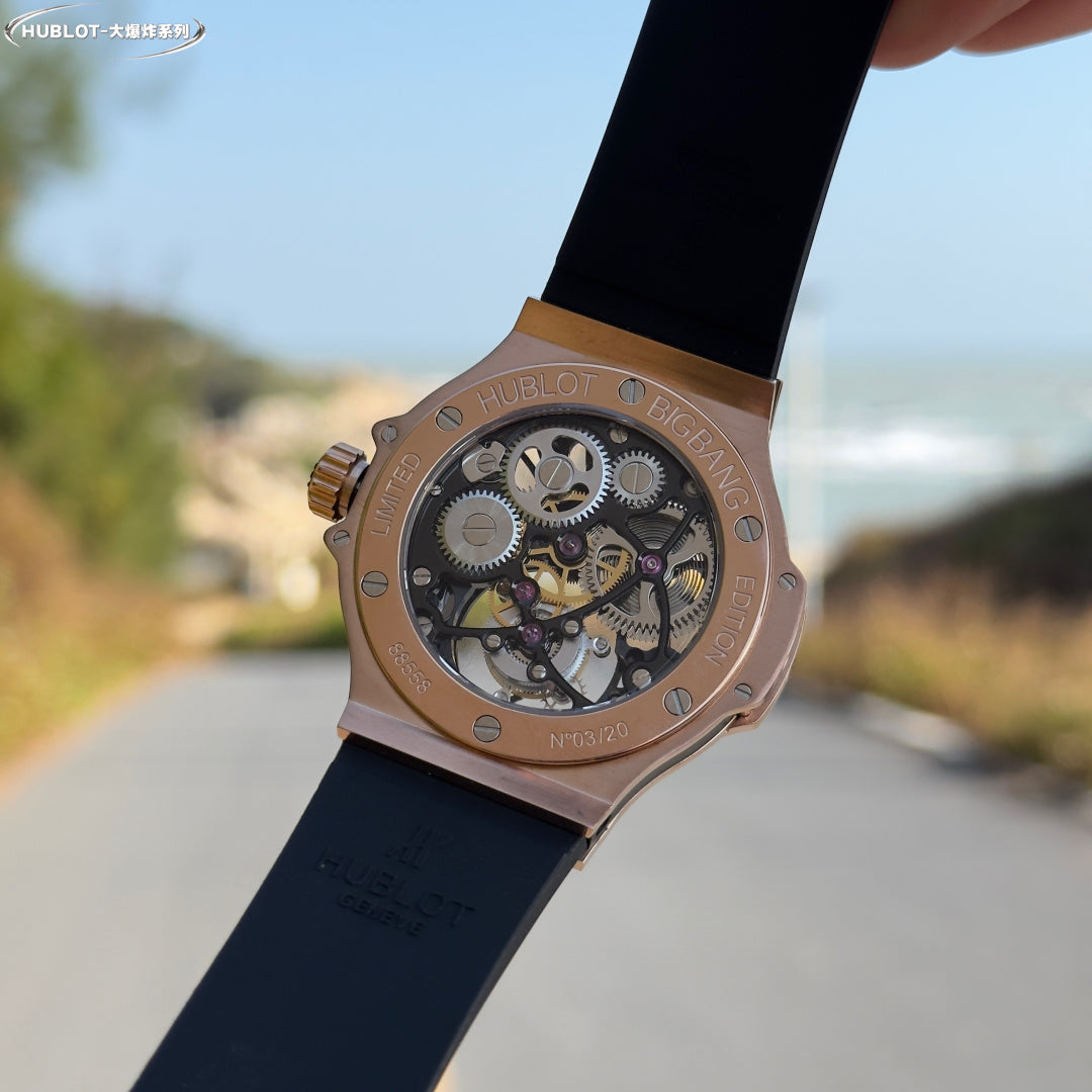 Hublot Classic Fusion Tourbillon Rose Gold Diamond 45mm Rubber Strap
