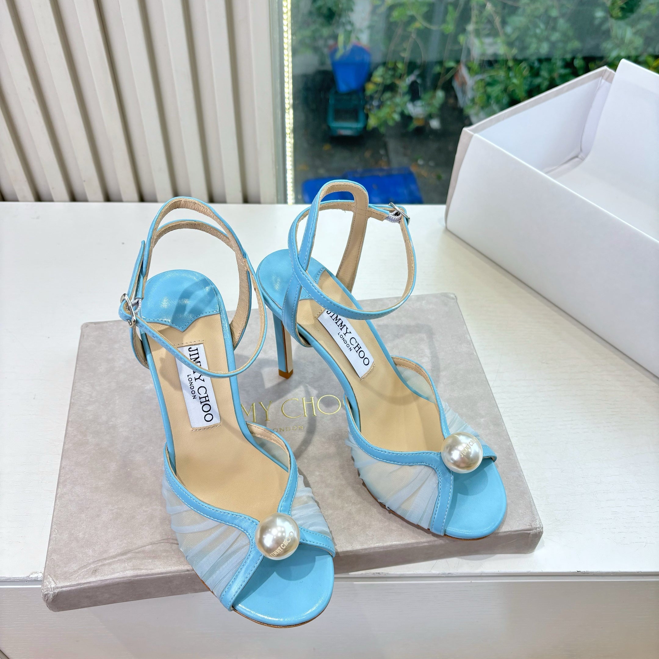 Jimmy 26s Platform Sandal 100 Light Blue Mesh Sheepskin 604106