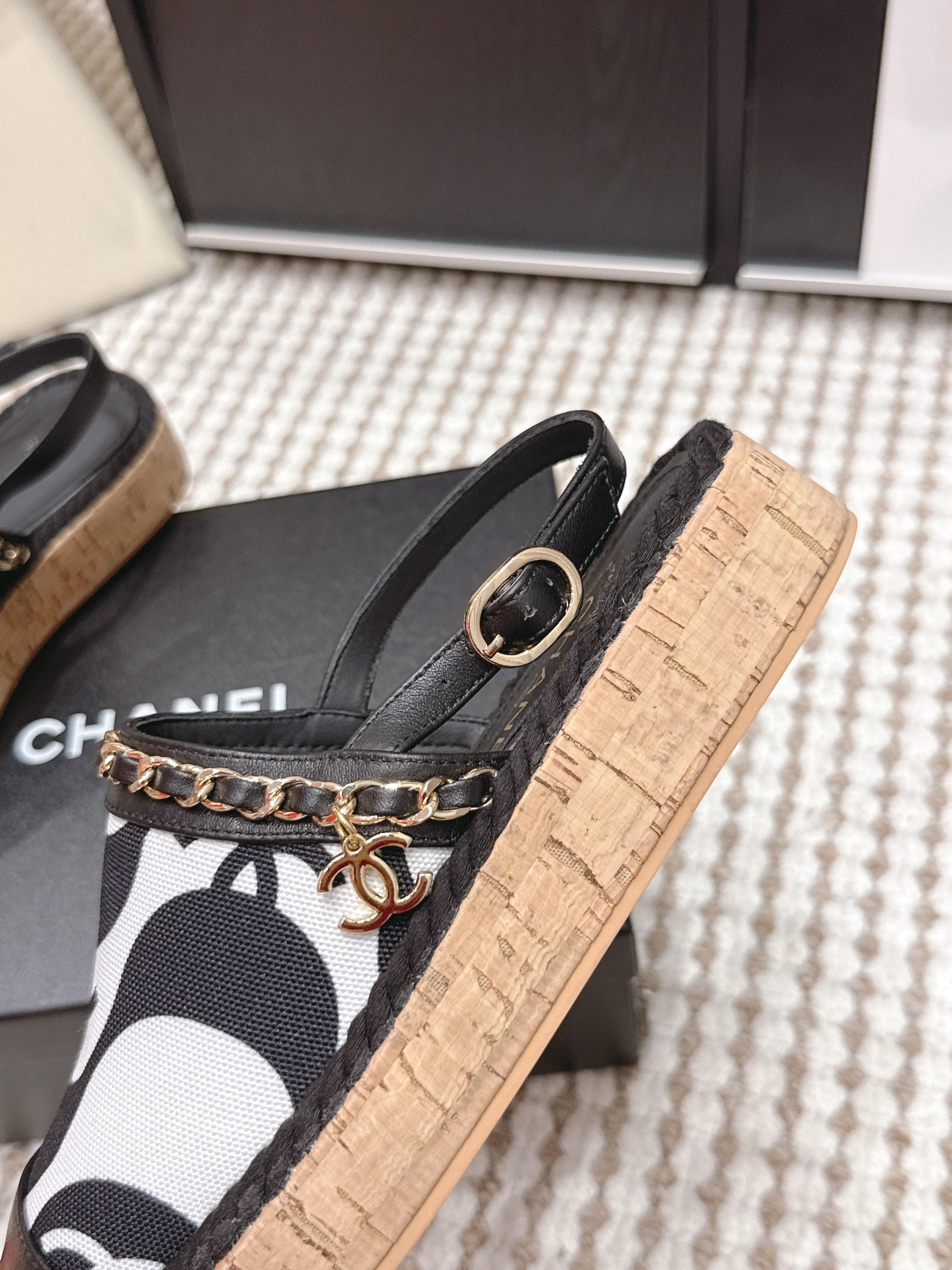 CC 26s Rope-Soled Sandals Canvas Leather