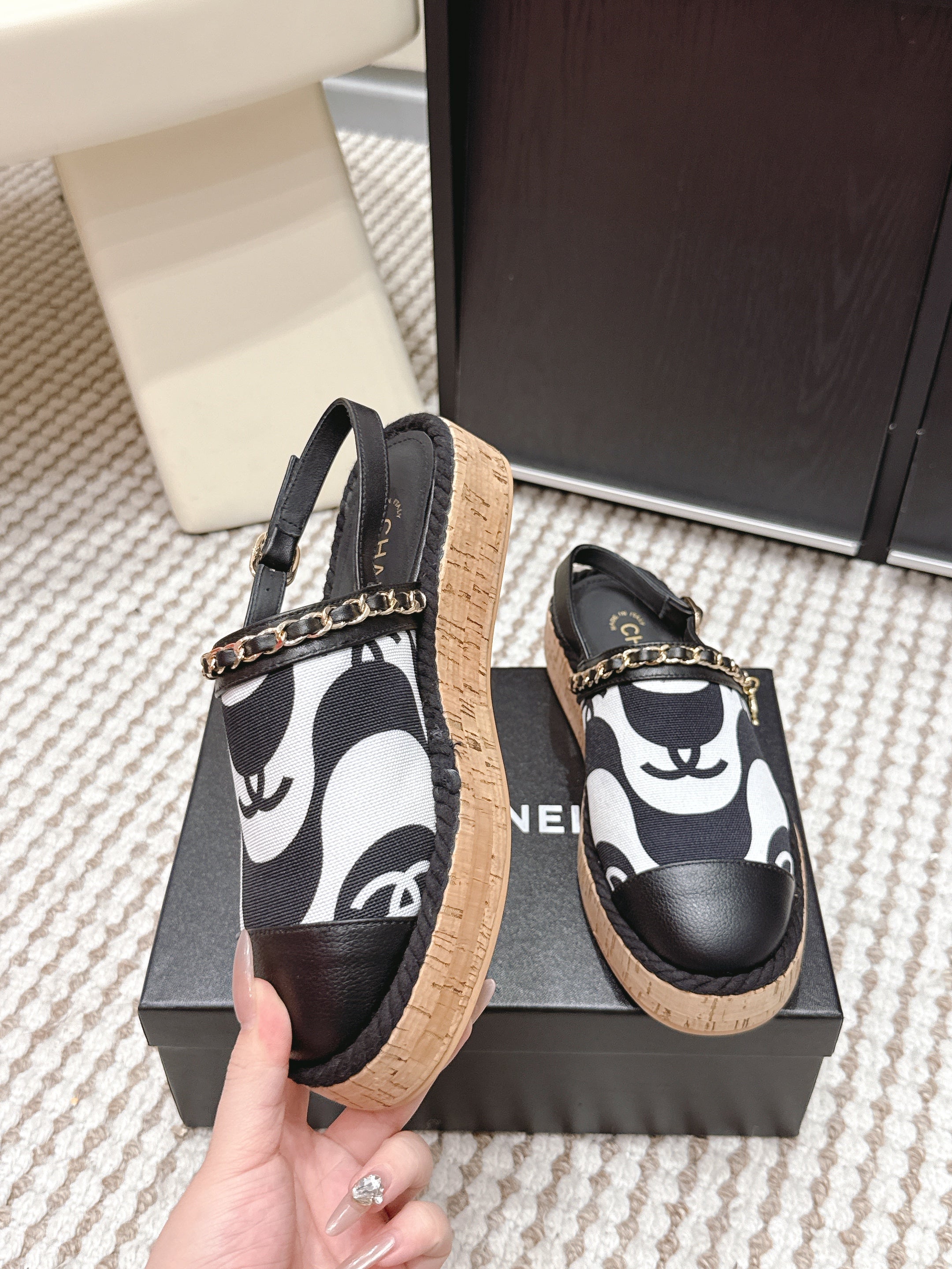CC 26s Rope-Soled Sandals Canvas Leather