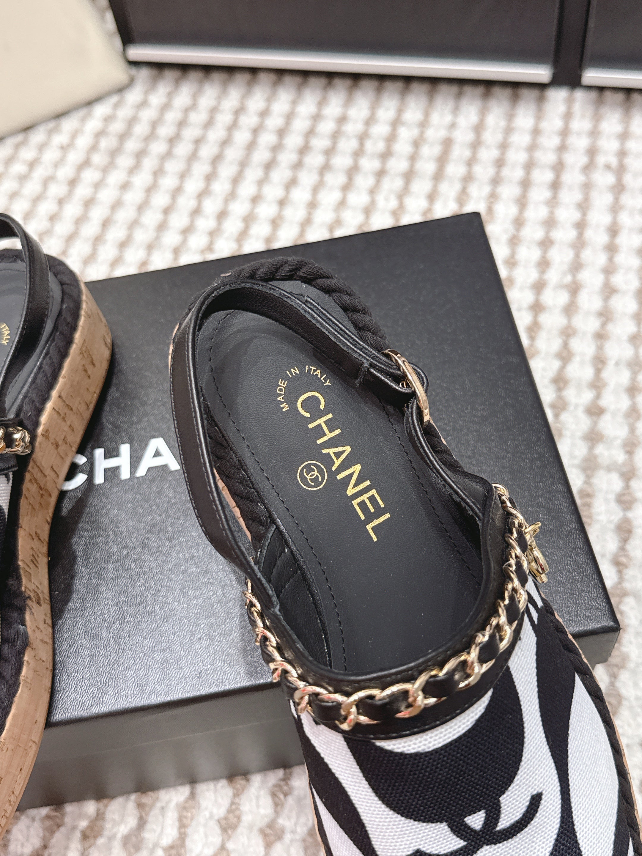 CC 26s Rope-Soled Sandals Canvas Leather