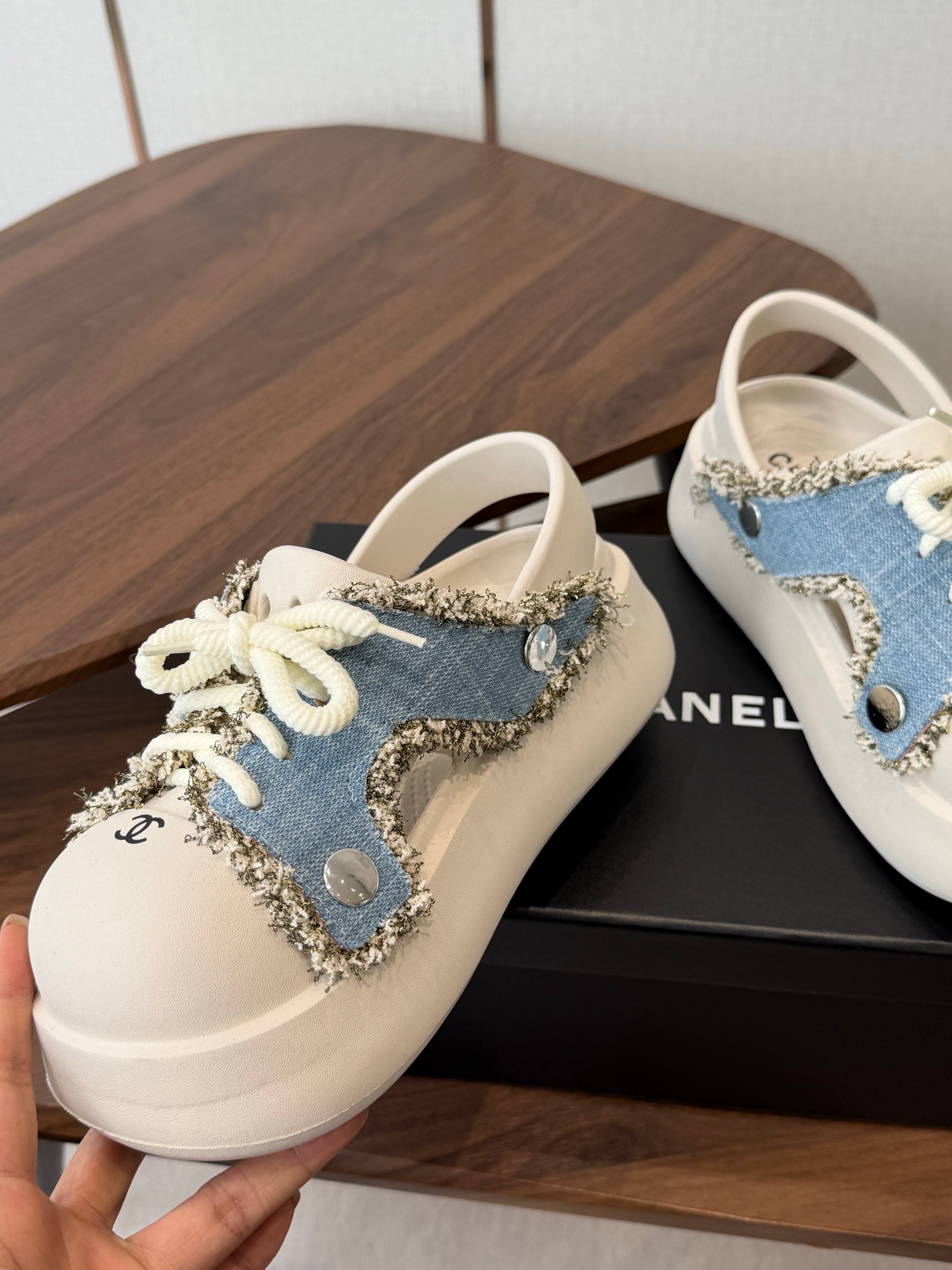 Chanel 2026 Platform Sandals Original Rubber Tweed 833954