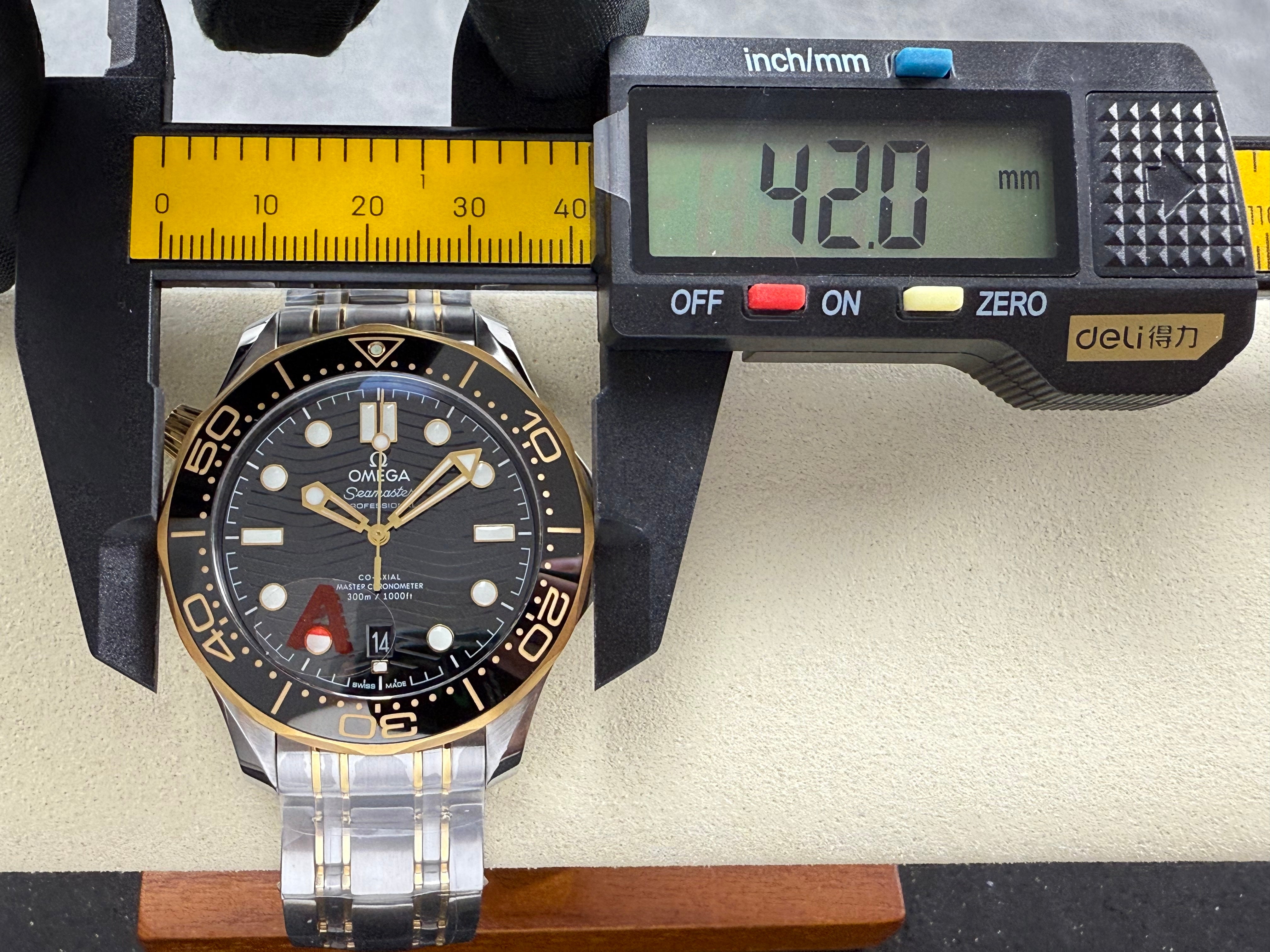 Omega Seamaster Diver 300M Co-Axial Master Chronometer 42mm Watch Steel Gold