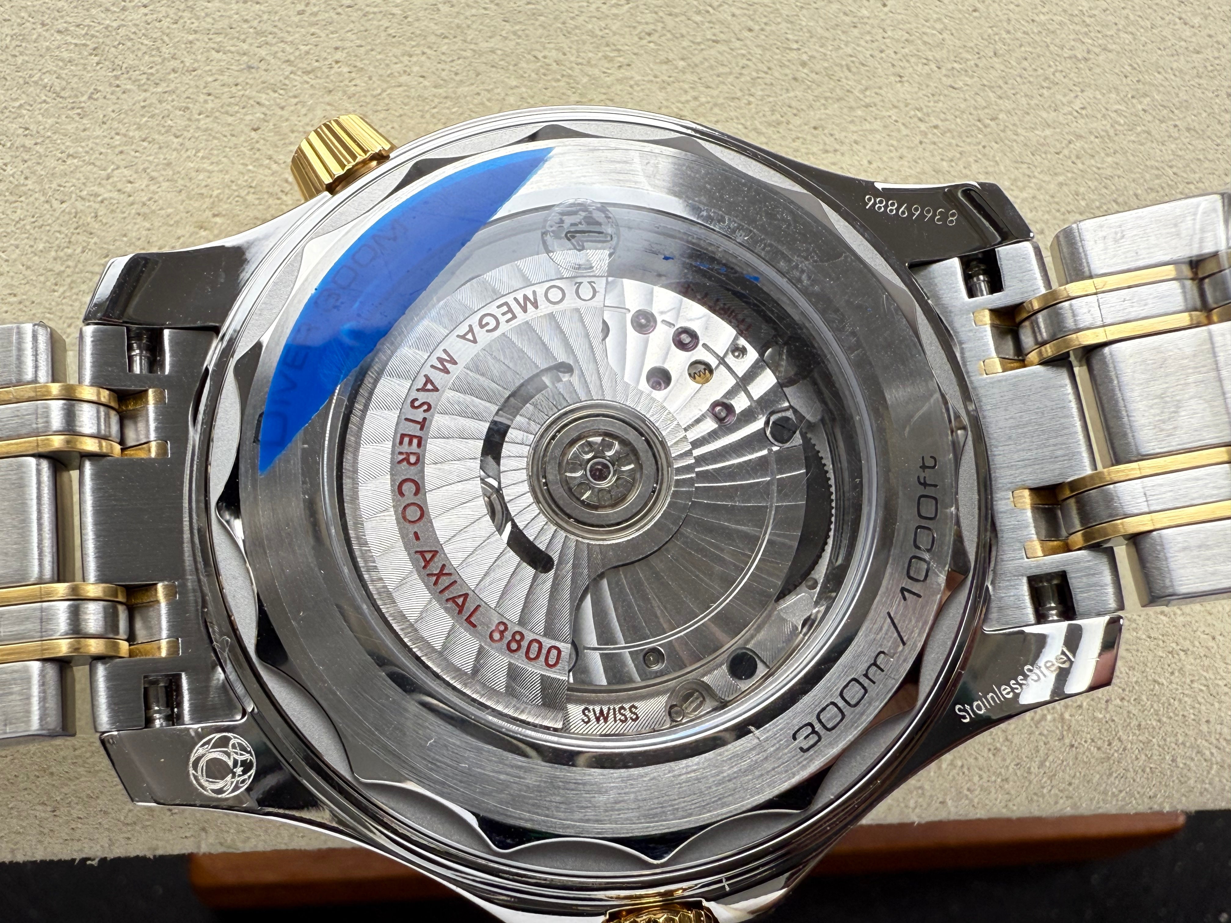 Omega Seamaster Diver 300M Co-Axial Master Chronometer 42mm Watch Steel Gold
