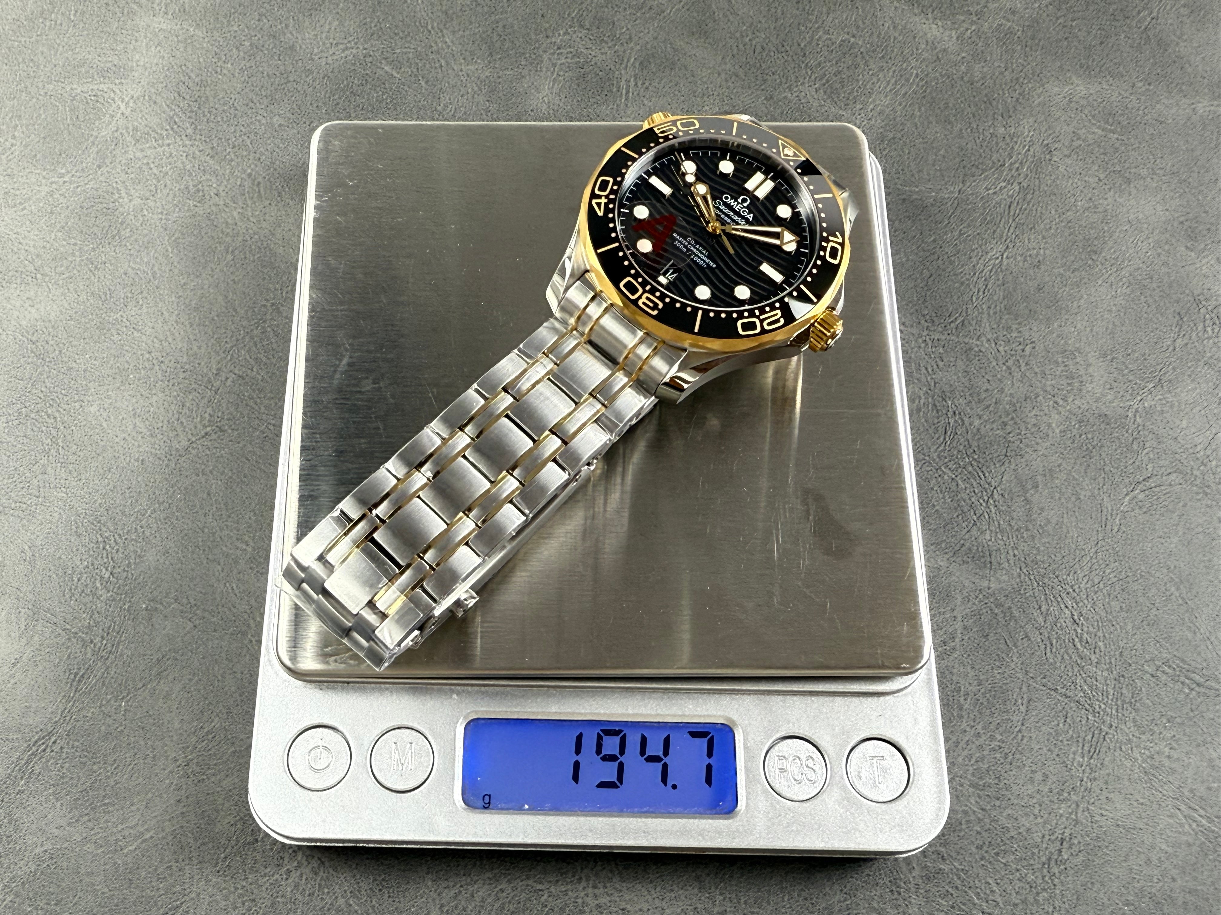 Omega Seamaster Diver 300M Co-Axial Master Chronometer 42mm Watch Steel Gold