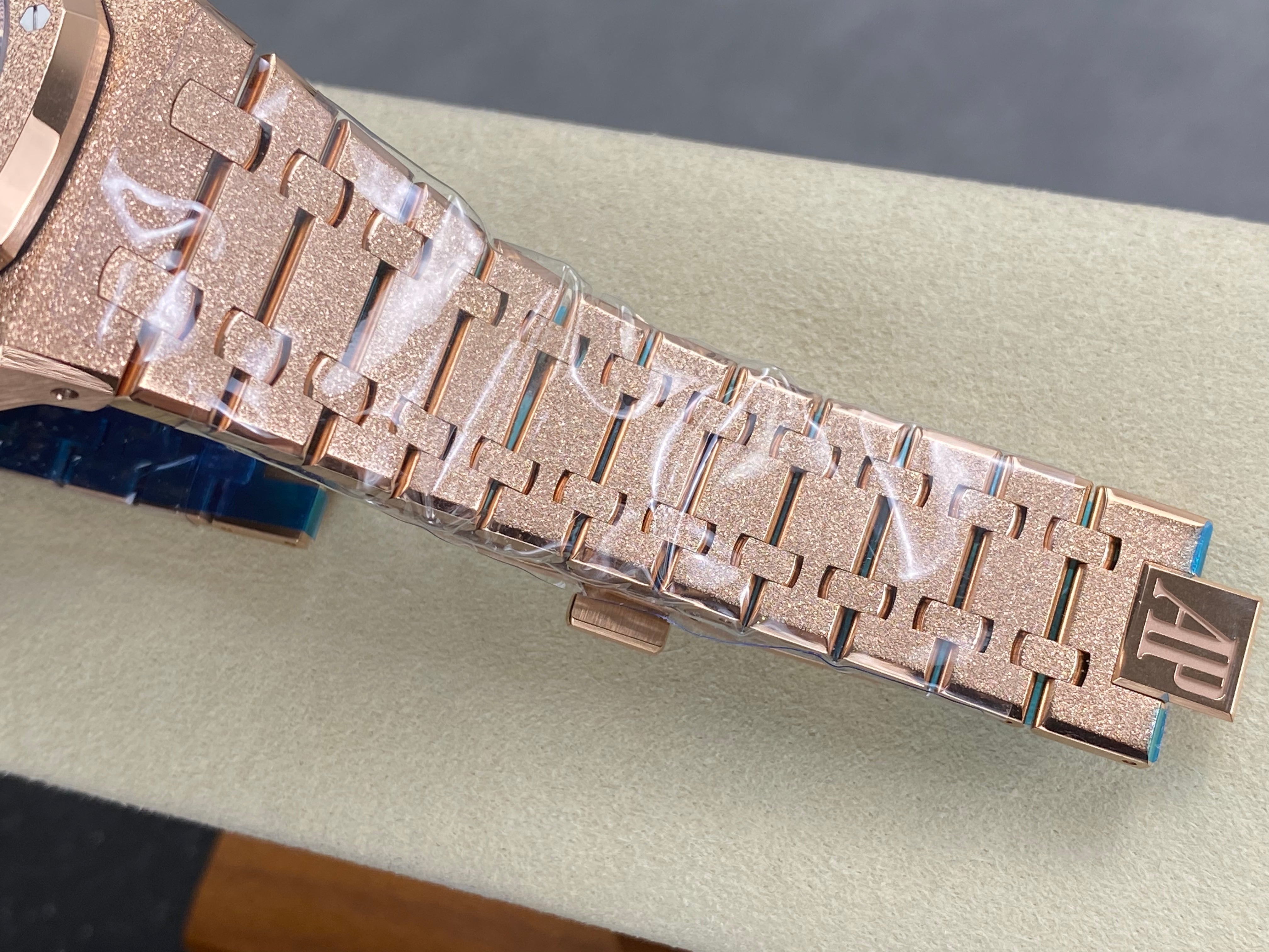 Audemars Piguet Royal Oak Chronograph 41mm Frosted Rose Gold Case Blue Dial