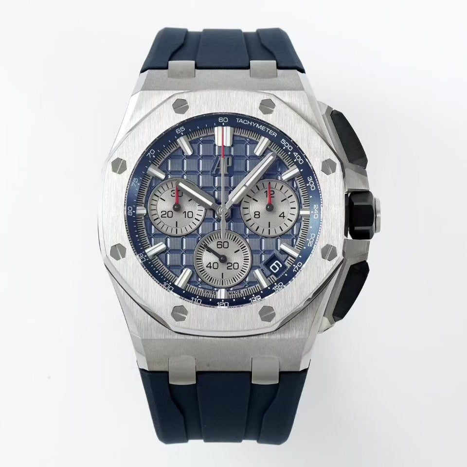 Audemars Piguet Royal Oak Chronograph 41mm Blue Grey Dial Rubber Strap