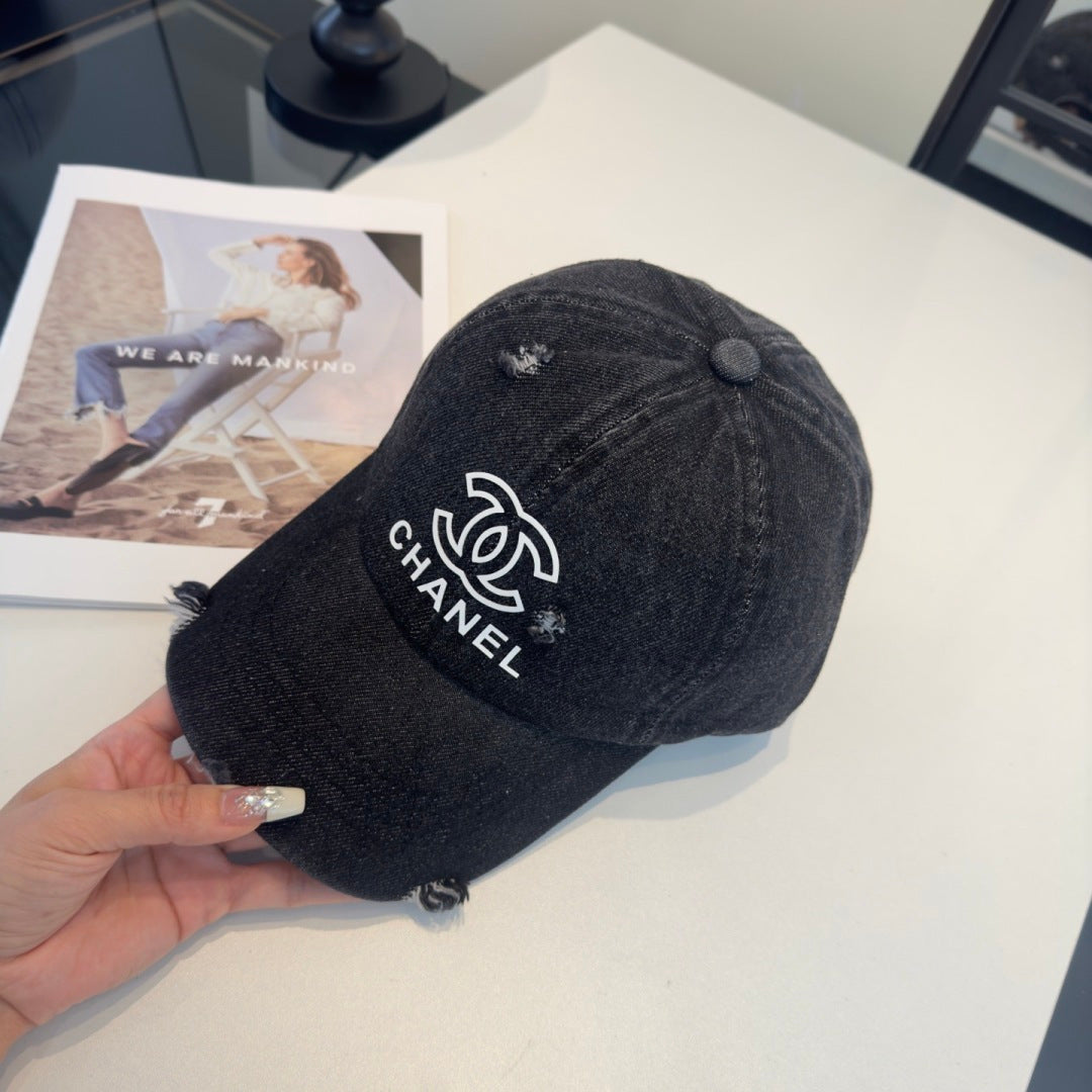 Chanel Baseball Cap Denim Cotton 343547