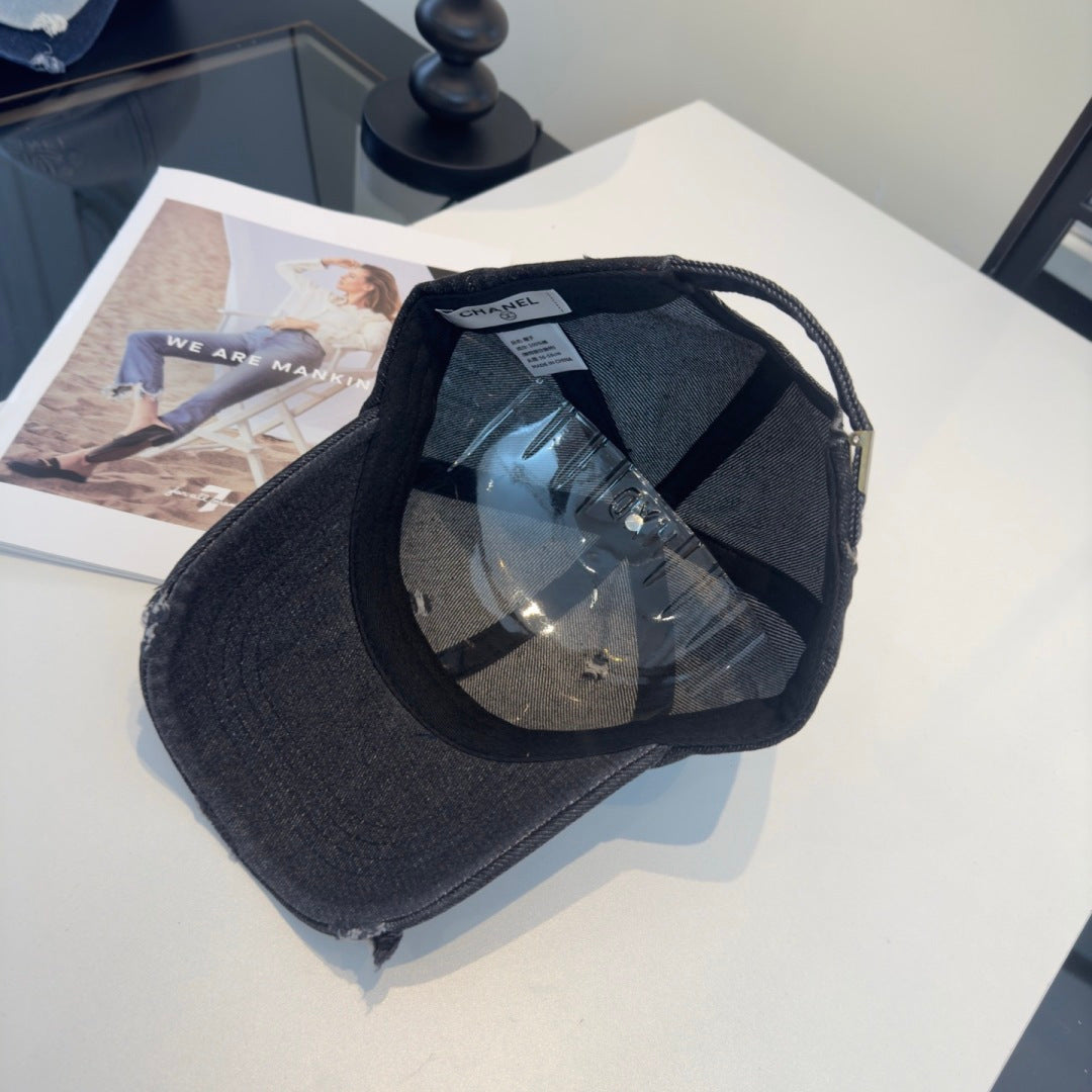 Chanel Baseball Cap Denim Cotton 343547