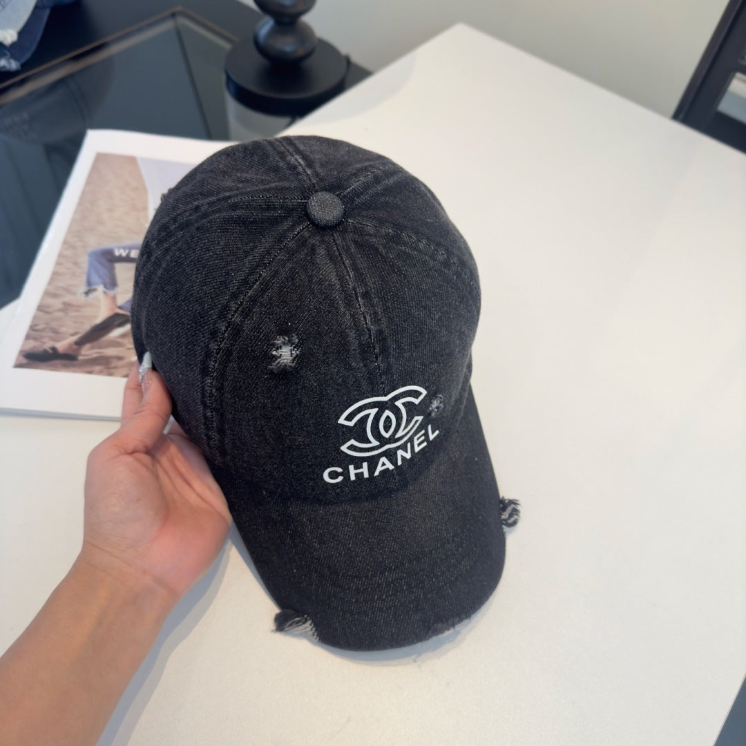 Chanel Baseball Cap Denim Cotton 343547
